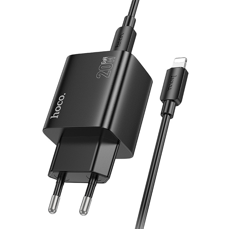 СЗУ Hoco N55 Fundador PD20W+QC3.0 (2USB-A/2C) + кабель Type-C to Lightning Херсон - зображення 3