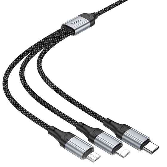 Дата кабель Hoco X102 Fresh 3in1 USB to Lightning /MicroUSB/Type-C 2.4A (1m) Херсон