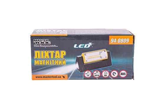 Фонарь магнитный с регулировкой наклона бокового света MASTERTOOL 125х52х52 мм 6xLED+COB LED 4xAAA 9 Харків