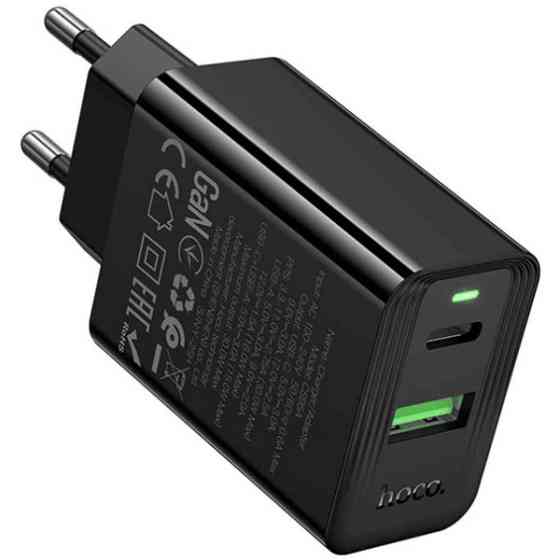 Мережевий зарядний пристрій Hoco CS95A Leader PD30W+QC3.0 (1USB-A/1C) Black Харьков