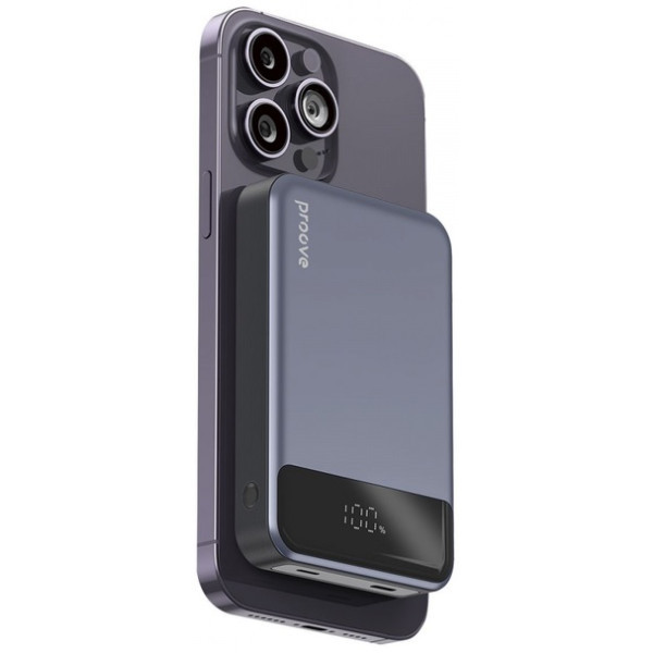 Power Bank Proove Hoodman Magnetic 20W 10000mAh Gray (PBH120010003) (Код товару:41617) Харків - зображення 2