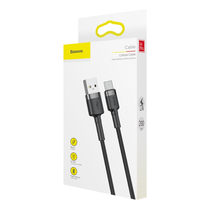 Дата кабель Baseus Cafule USB to Type-C Cable 3A (0.5m) (CATKLF-A) Херсон - зображення 6
