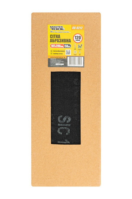 Сетка абразивная MASTERTOOL зерно 120 107х280 мм 50 шт 08-0212PC Харків - зображення 3