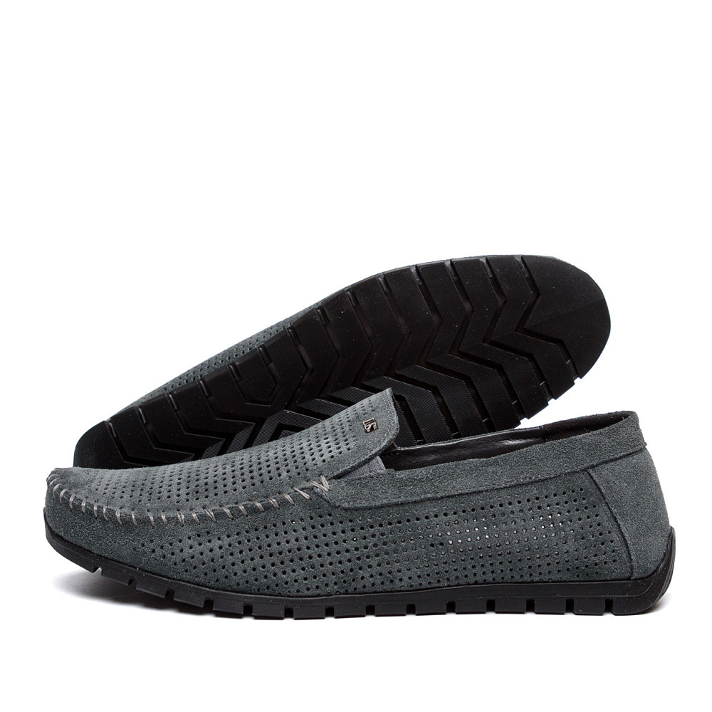 Мужские летние кожаные мокасины Legges Graphite перфорация Киев - изображение 1