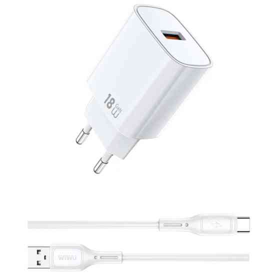 СЗУ WIWU G006 Essen QC3.0 18W GaN (1USB-A) + кабель USB to Type-C Херсон