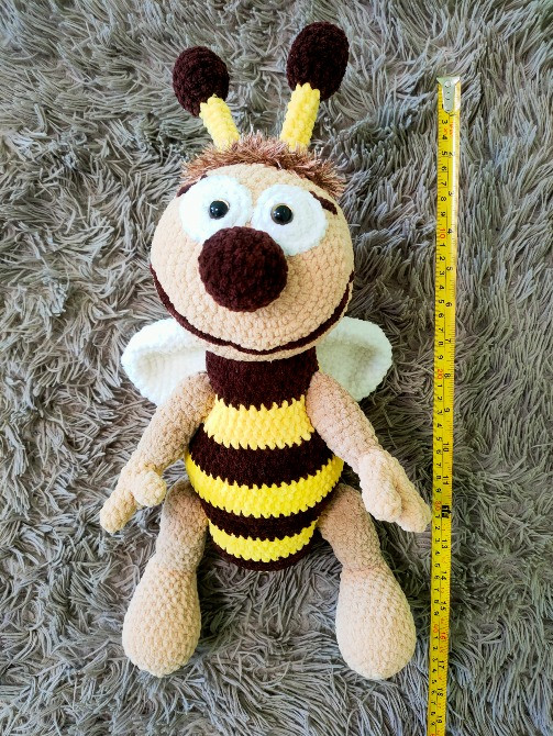 Іграшка м'яка дитяча в'язана 45 см Бджілка з чубчиком ручная работа handmade Нововолинськ - зображення 2