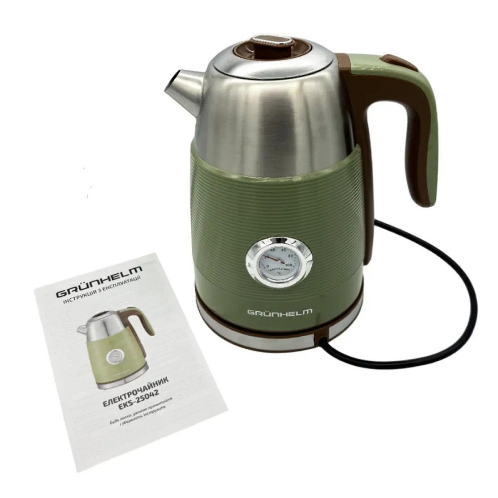 Электрочайник Grunhelm EKS-25042 1.7 л оливковый Київ - зображення 6