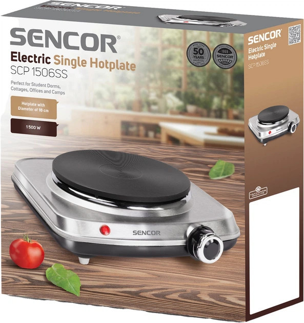 Электроплита Sencor SCP1506SS 1500 Вт серебристая Киев - изображение 10