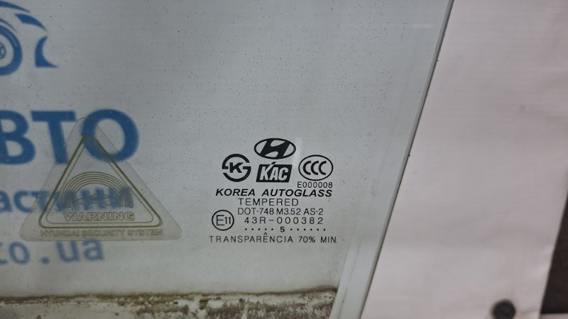 Стекло двери переднее левое Hyundai Tucson JM 2.0 БЕНЗИН G4GC 2004 (б/у) Київ - зображення 2