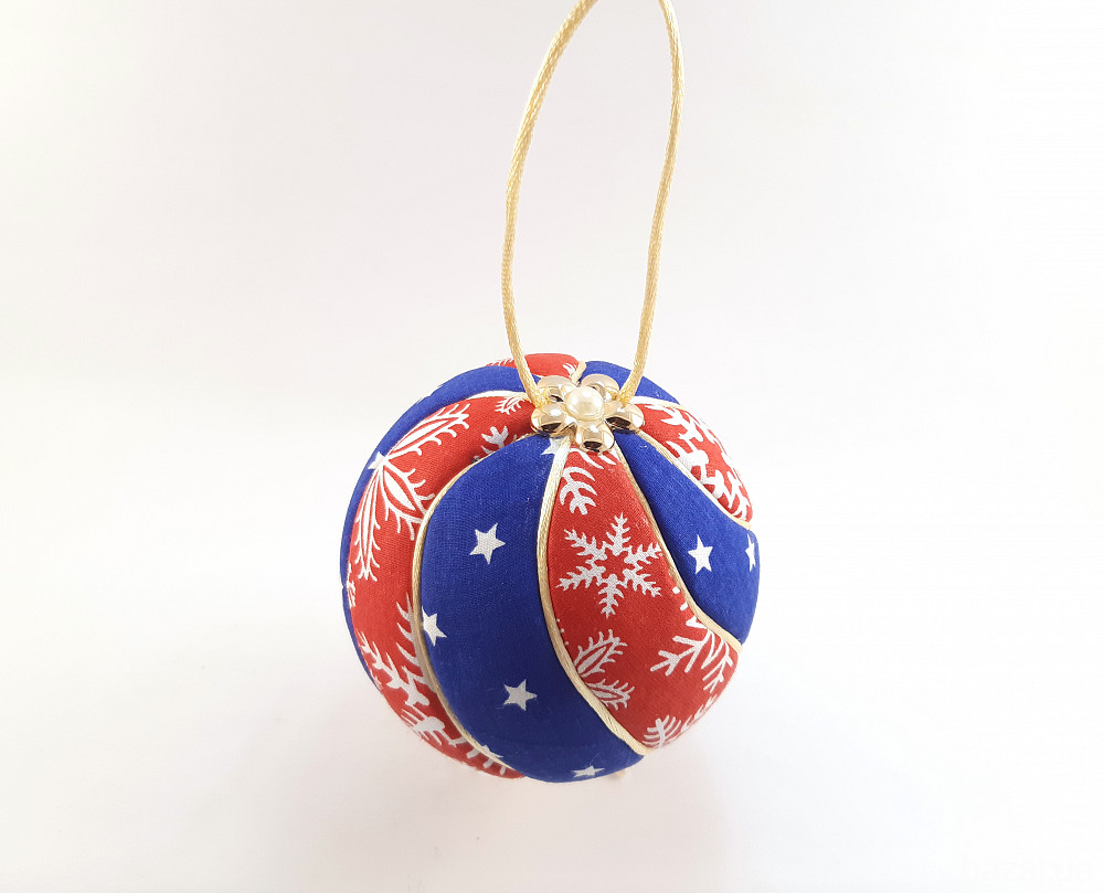 Новогодний текстильный шар, елочная игрушка Кимекоми. Авторская ручная работа. Отличное качество Київ - зображення 4