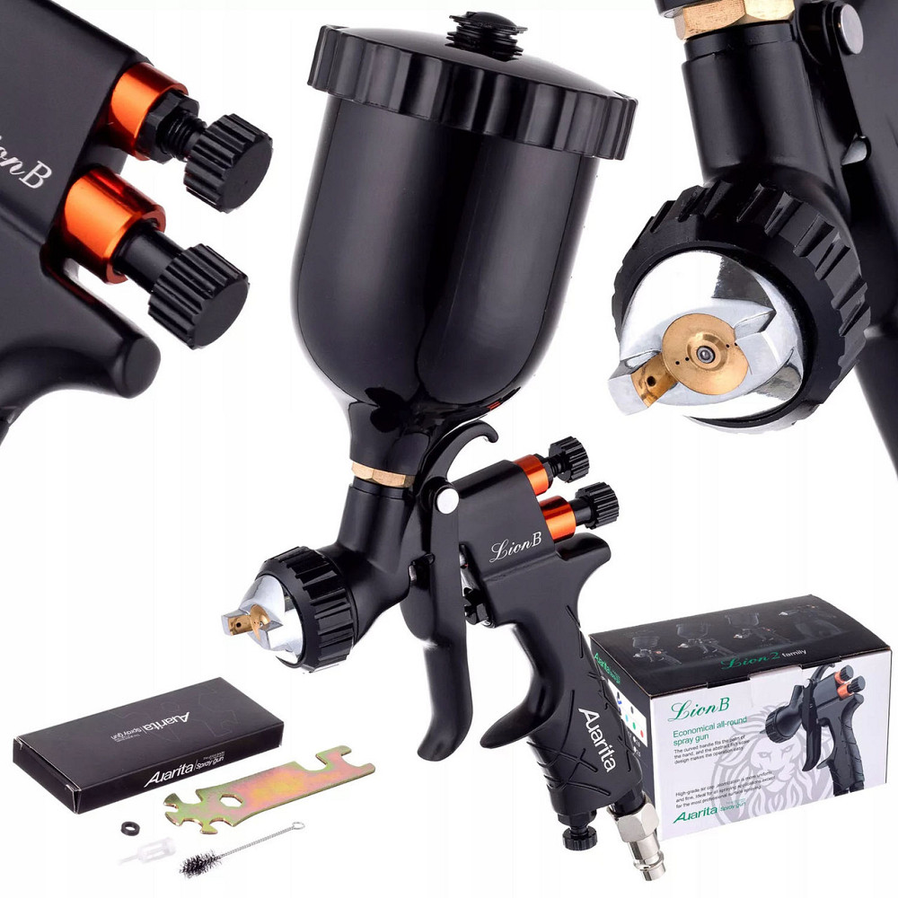 Краскопульт пневматический LVMP верх.п/б 600мл, 1,4мм AUARITA LION-B-1.4LM Харьков - изображение 4