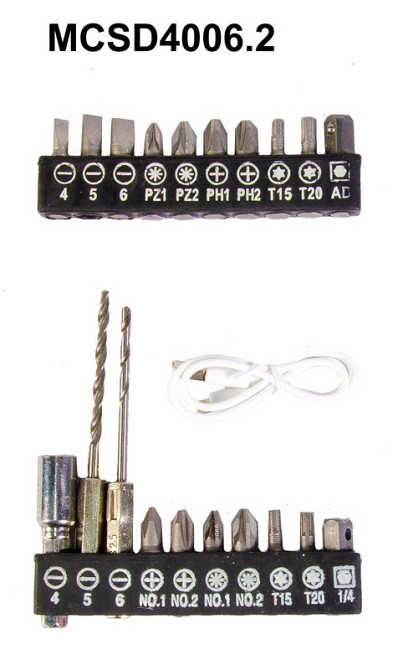 Отвертка MPT аккумуляторная поворотная 4V Li-ion 1.5 А·ч 250 об/мин 3.5 Н·м реверс USB аксессуары 20 Харьков - изображение 10