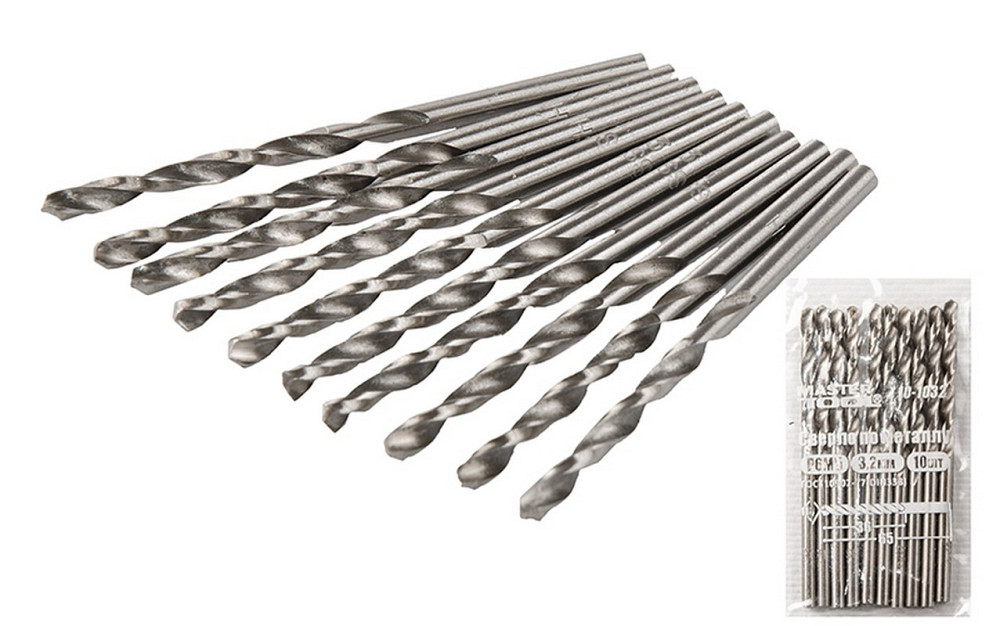 Сверло для металла MASTERTOOL HSS 3.2х65 мм WHITE 10-1032 Харьков - изображение 1
