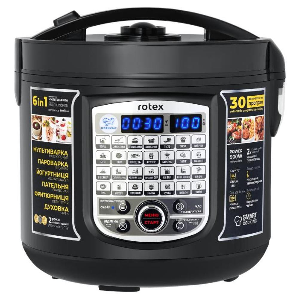 Мультиварка Rotex RMC506-CB 900 Вт черная Київ - зображення 1