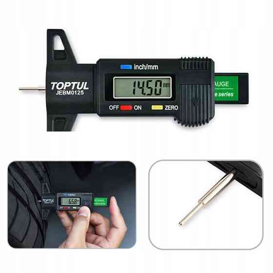 Измеритель глубины протектора шин электронный 0-25,4мм TOPTUL JEBM0125 Харків