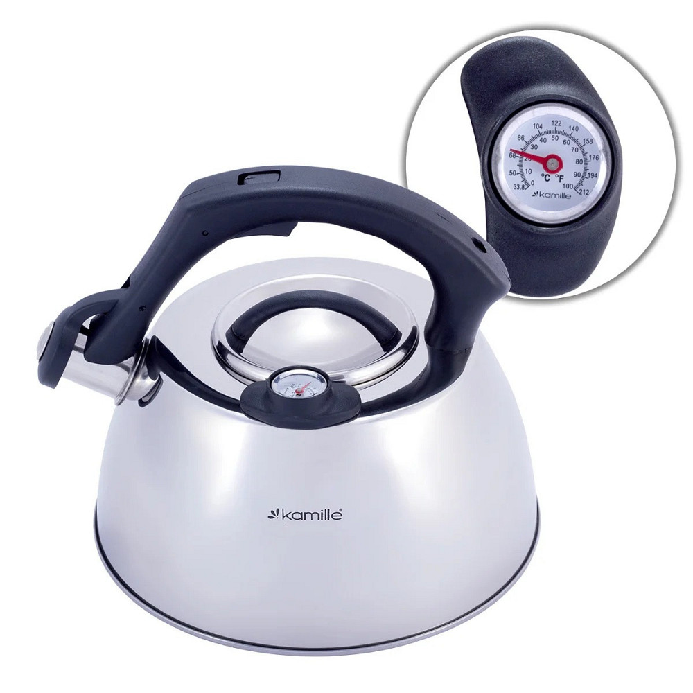 Чайник Kamille со свистком и термометром 3 л Одеса - зображення 1