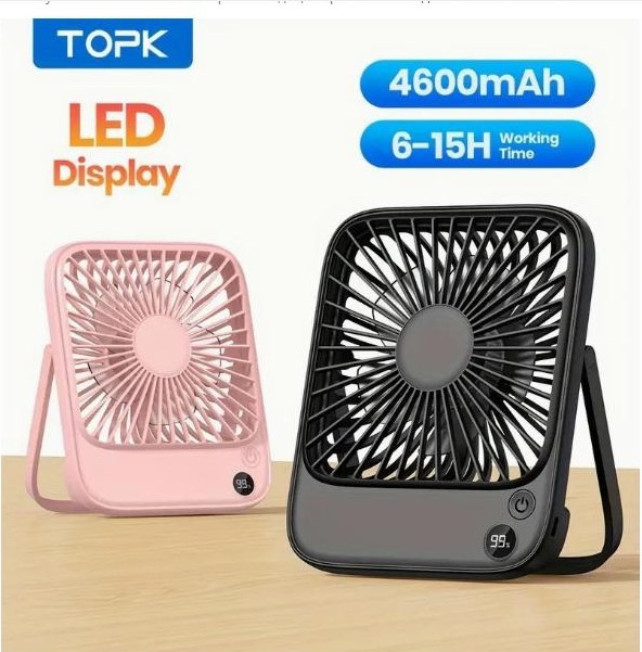 Портативний настільний вентилятор, акумуляторний, час роботи від 10 годин Київ - зображення 1