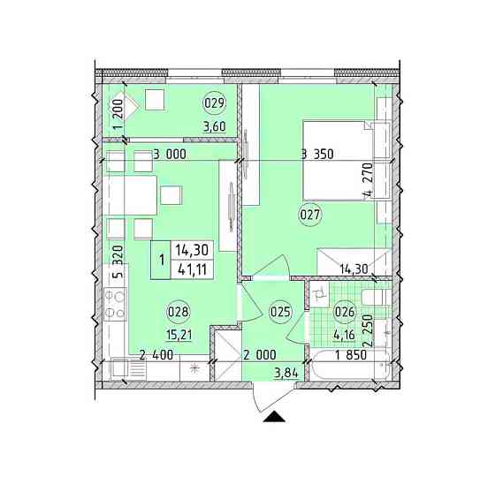 продажа 1-к квартира Киев, Голосеевский, 72000 $ Киев