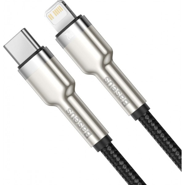 Кабель Baseus Cafule Metal Data Type-C to Lightning PD 20W 0.25m Black (CATLJK-01) Харків - зображення 8