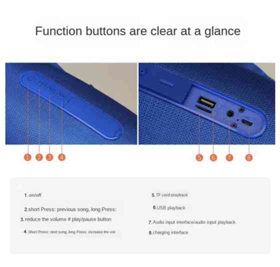 Колонка портативная Bluetooth T&G TG534 blue синяя Київ