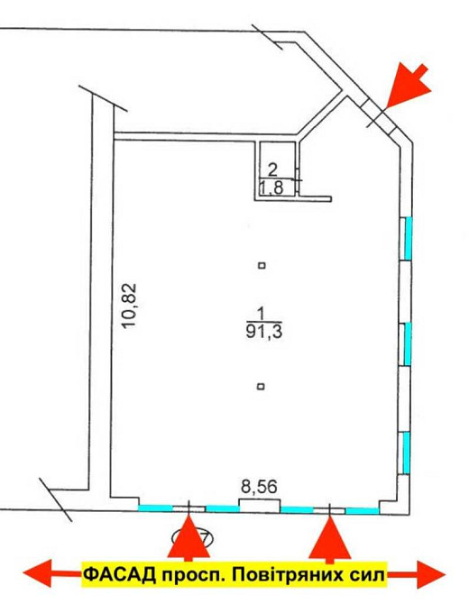 Оренда магазин / автосалон / шоурум 93м2, просп. Повітряних сил, 90. Киев - изображение 4