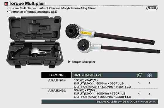 Редуктор-усилитель крутящего момента TOPTUL 1/2"х3/4" 460-1400Nm ANAE1624 Харьков
