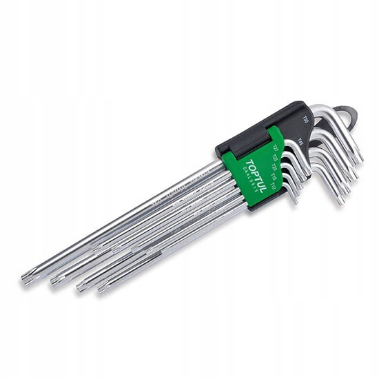 Г-образные ключи TORX TOPTUL T10-T50 9ед. супердлинные с отверстием GAAL0915 Харків - зображення 3