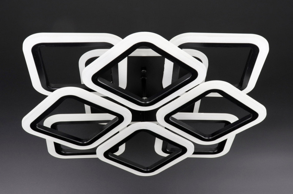 Люстра стельова LED з пультом A2400/4+4S-RGB-bk Чорний 11х50х50 см. Київ - зображення 1