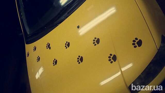 Наклейка на авто Выпуклая Наклейка на авто Следы Золото Бориспіль - зображення 4