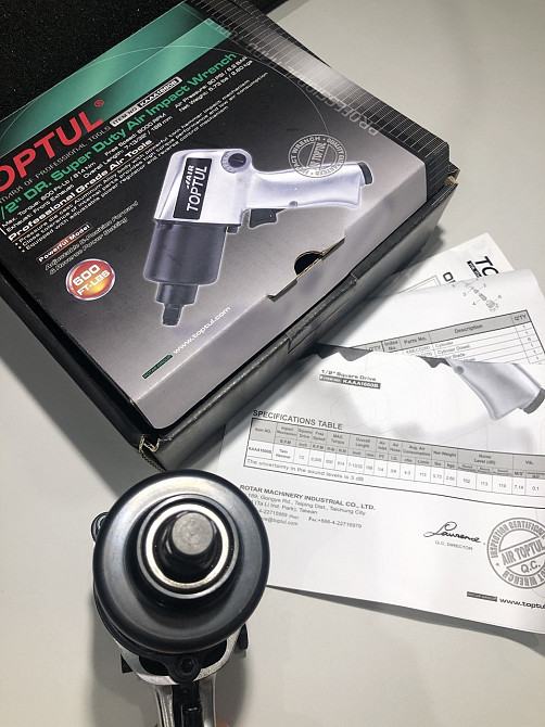 Гайковерт для автосервиса пневматический 1/2" 814N/m 8000об/мин TOPTUL KAAA1660B Харків - зображення 7