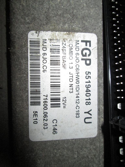 Блок управления двигателем комплект Opel Combo 1.3 JTD 2001-2011 (FGP 55194018 YU) Ковель - изображение 2