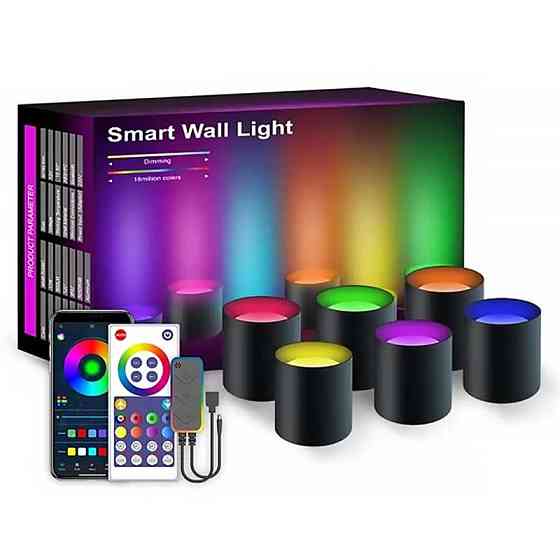 Настенная LED лампа RGB Intelligent wall lamp 6 pcs with Bluetooth European plug with app Херсон