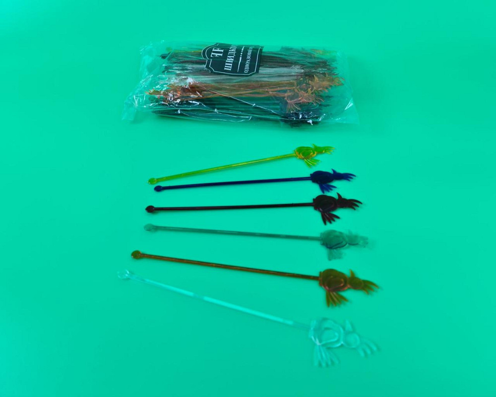 Мешалка пластиковая для коктейля "Попугай"24.5см(100шт)  (1 пач) Харьков - изображение 1