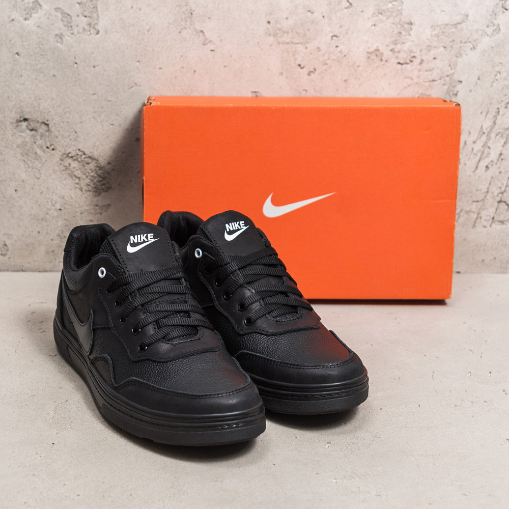 Мужские кожаные кроссовки  Nike Black Київ - зображення 5