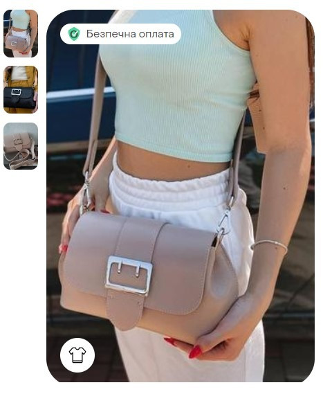 кожаная сумка через плечо кроссбоди Итальянская в натуральной коже базовая TS000104 Вінниця - зображення 1