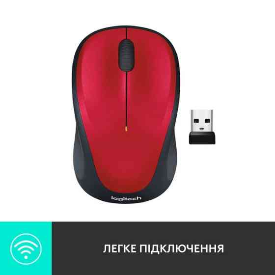 Мышь компьютерная безпроводная Logitech M235 WL Red L910-002496 красная Киев