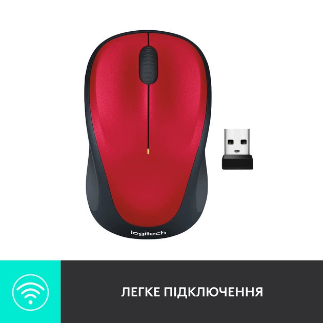 Мышь компьютерная безпроводная Logitech M235 WL Red L910-002496 красная Киев - изображение 5