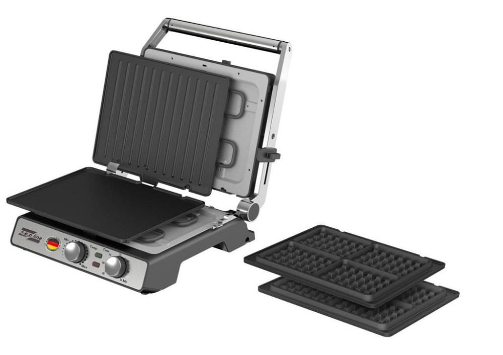 Гриль многофункциональный 2в1 Zepline ZP-809 3500 Вт серебристый Київ - зображення 3