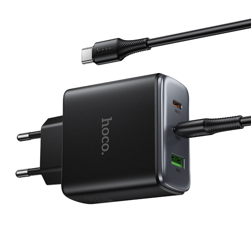 СЗУ Hoco C160A Upgrade PD65W+QC3.0 (1USB-A/2C) + кабель Type-C to Type-C Херсон - зображення 5