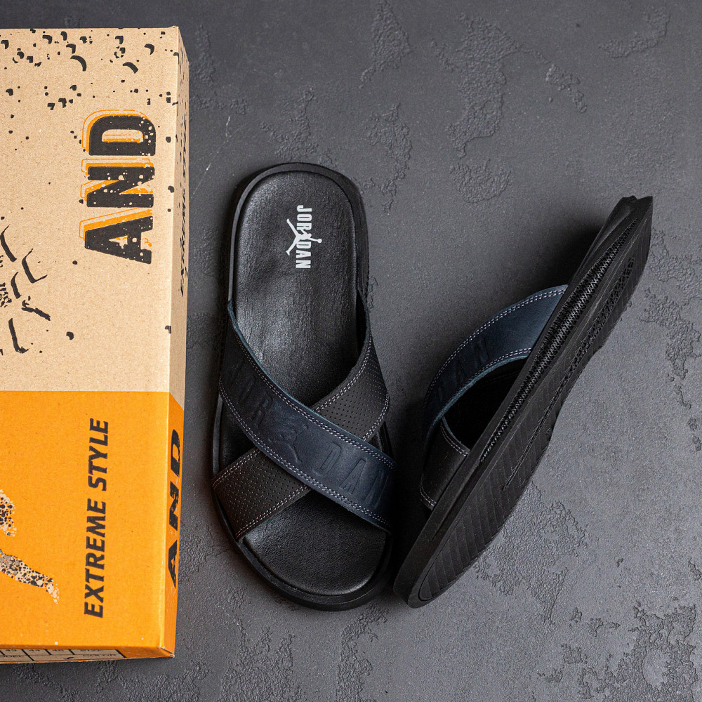 Мужские кожаные  летние шлепанцы-сланцы Jordan Киев - изображение 7