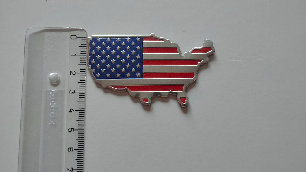 Наклейка № 4 на авто Флаг Америка алюминиевая Бориспіль - зображення 3