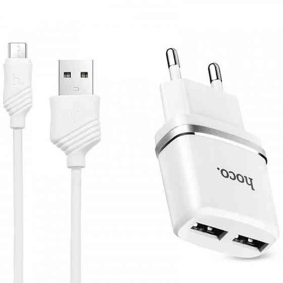 СЗУ Hoco C12 Charger + Cable (Micro) 2.4A 2USB Херсон