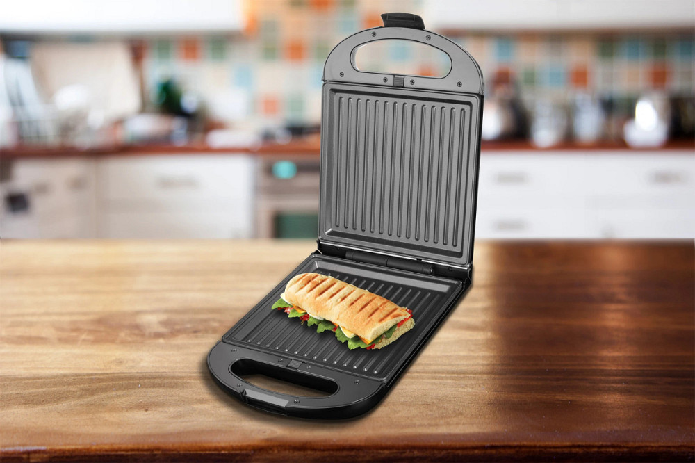 Бутербродница ECG S 4310 QUATTRE 1200 Вт черная Київ - зображення 8