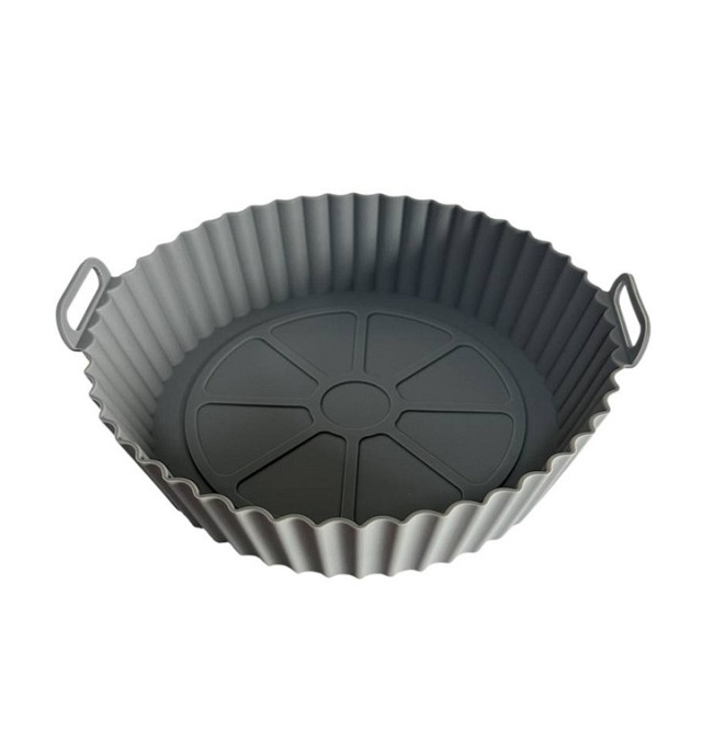 Форма в аерогриль круглая силиконовая 19284 22х22х6 см серая Київ - зображення 2