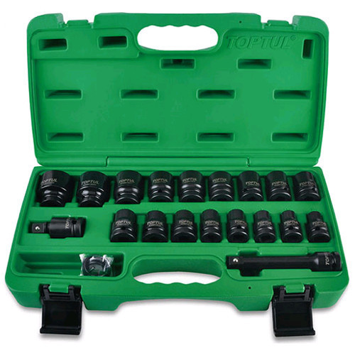 Набор ударных головок для пневмогайковерта TOPTUL 1/2" 10-32мм 27ед. GCAI2701 Харьков - изображение 1
