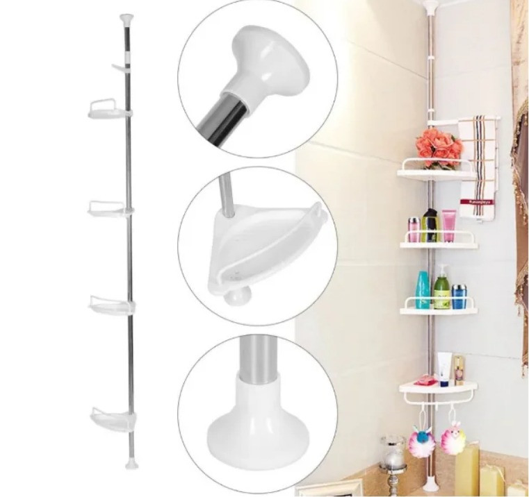 Угловая полка для ванной комнаты Multi Corner Shelf Стойка Стелаж Одеса - зображення 1