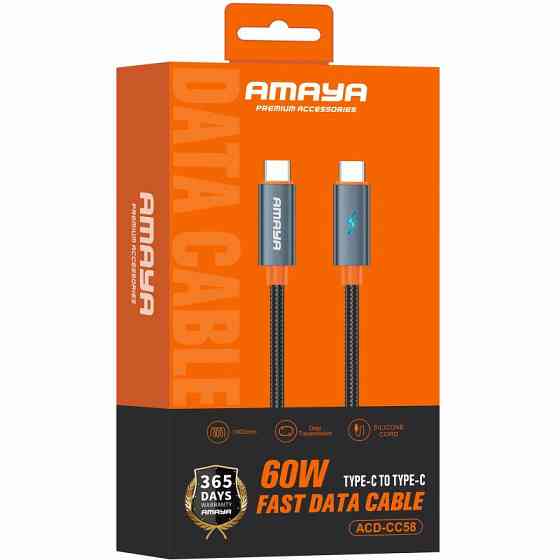 Дата кабель Amaya CC58 Type-C to Type-C 60W (1m) Херсон