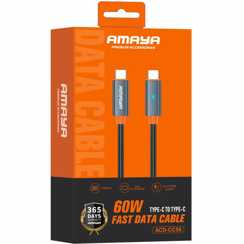 Дата кабель Amaya CC58 Type-C to Type-C 60W (1m) Херсон - зображення 2