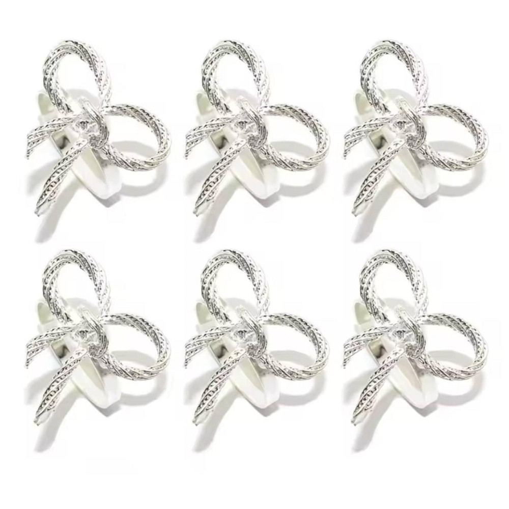 Набор колец для салфеток Бантики Silver 6 шт Одеса - зображення 1