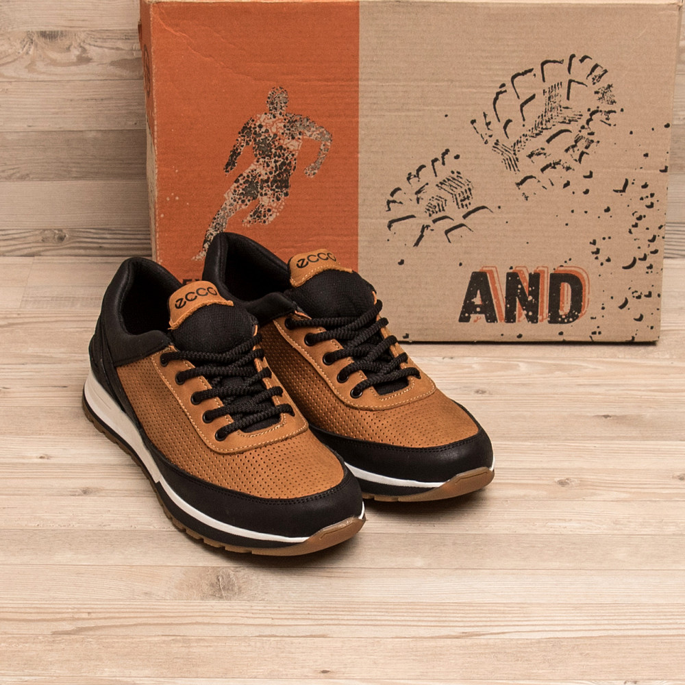 Мужские кожаные летние кроссовки, перфорация E-series Classic brown Київ - зображення 7